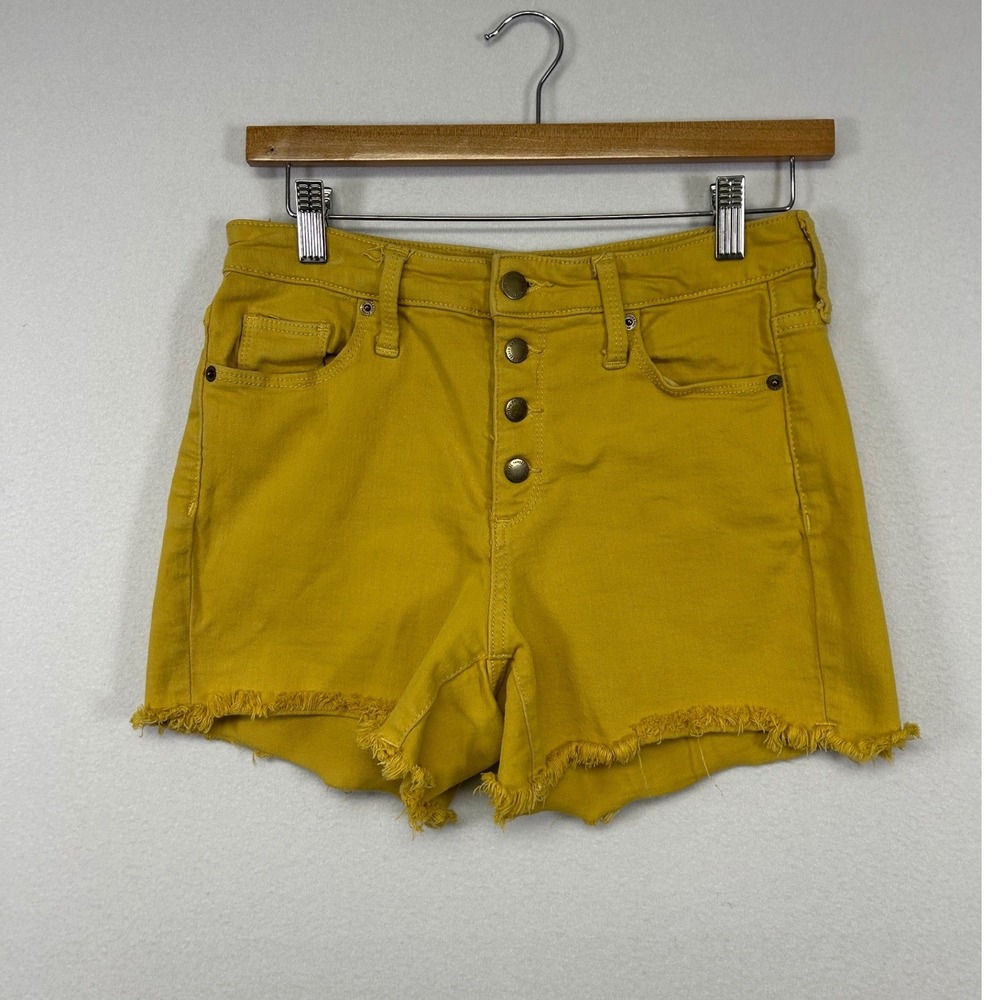 Boho Festival Universal Thread‎ Womens 2/26 Yellow High Rise Button Fly Shorts